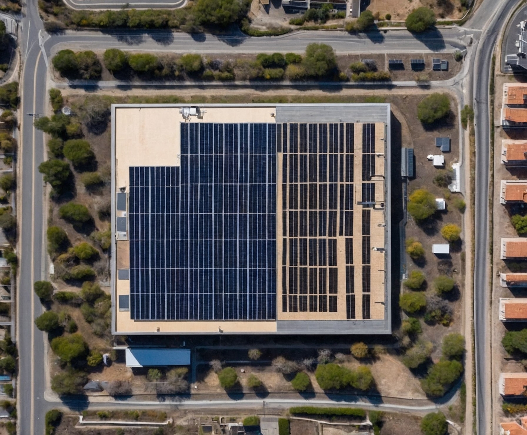 Instalación de placas solares en centro comercial