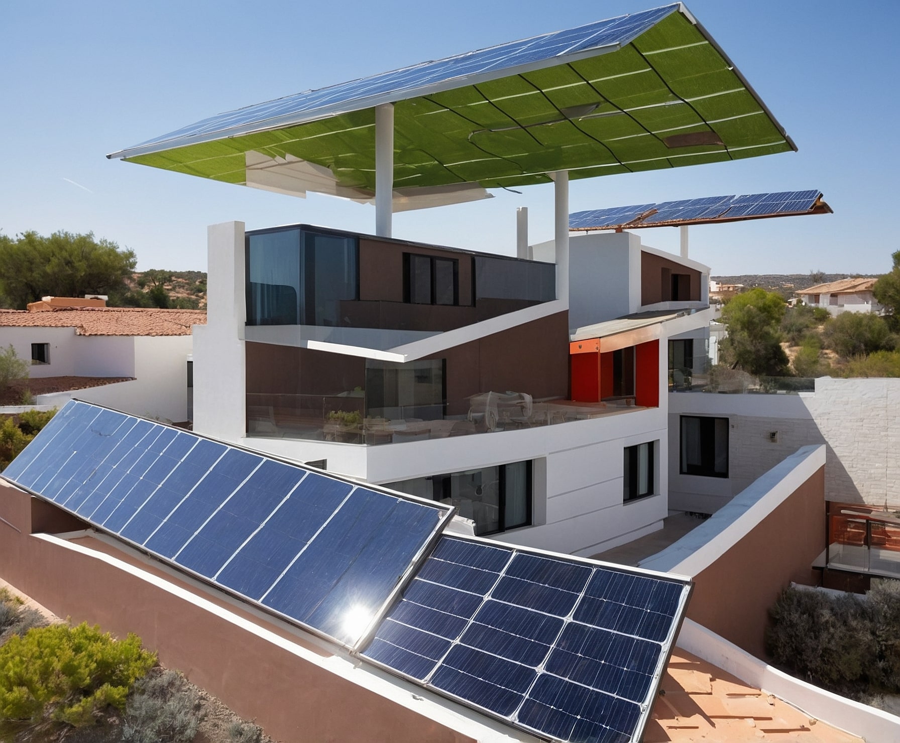 Instalación de sistema solar residencial.